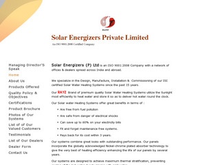 Industrial and Domestic solar water heaters from Solar Energizers,Bangalore