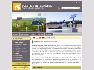 Solar photovoltaic power systems,street lights,water heaters,pumps,fence,lanterns,torches from Solstice,Mumbai
